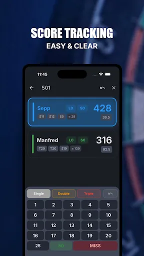 Скриншот 1 — DartScore+ Darts Scoreboard