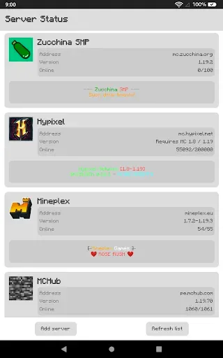 Скриншот 5 — Server Status for MC