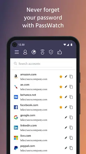 Скриншот 1 — PassWatch -  Password Manager