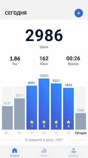 Скриншот 2 — Шагомер - Шаги Шагомер