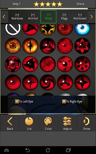 Скриншот 3 — Sharingan - Eye And Hair Color
