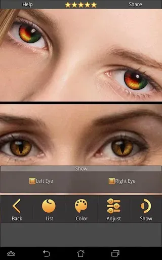 Скриншот 2 — FoxEyes - Change Eye Color