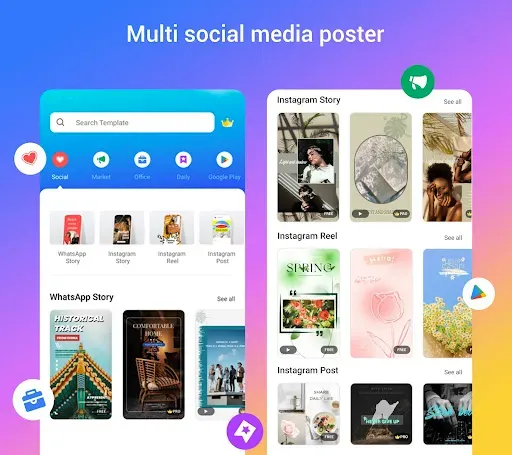 Скриншот 1 — Poster Maker, Flyer Maker, Art
