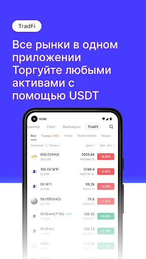Скриншот 2 — BingX: покупка крипты и акций