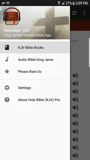 Скриншот 1 — King James Audio Bible - Pro