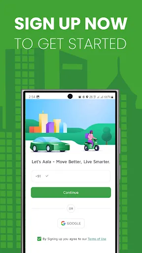 Скриншот 1 — Aala - Cabs,Autos,Bikes & Food