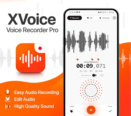 Скриншот 1 — Voice Recorder - XVoice