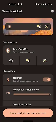 Скриншот 1 — Search Widget (Material You)