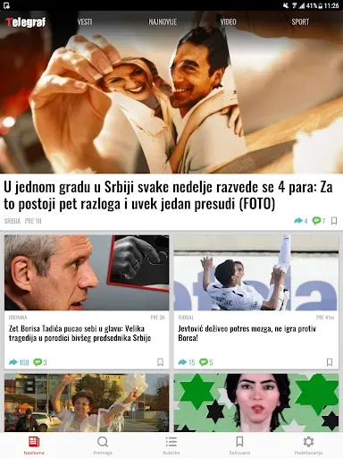 Скриншот 8 — Telegraf Najnovije Vesti