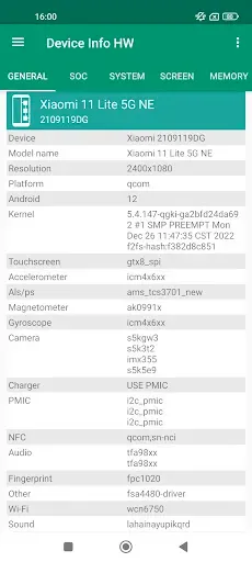 Скриншот 1 — Device Info HW