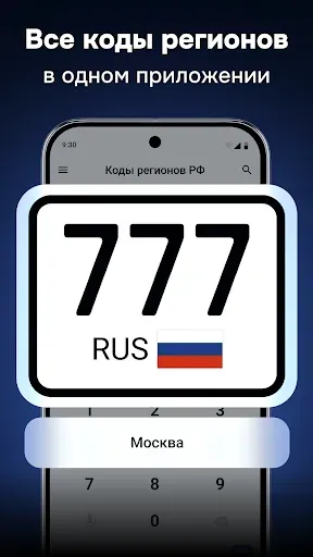Скриншот 1 — Коды регионов России