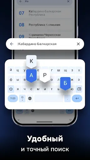 Скриншот 2 — Коды регионов России