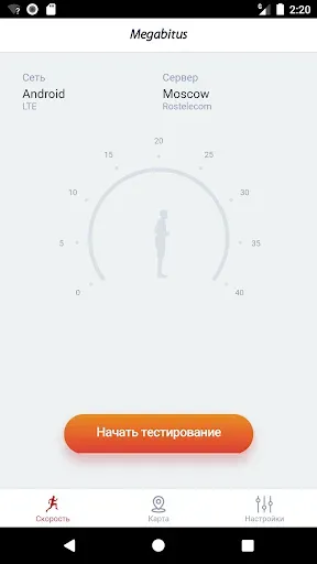Скриншот 1 — Мегабитус: тест скорости