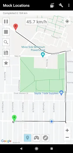 Скриншот 1 — Mock Locations (fake GPS path)