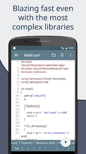 Скриншот 7 — Cxxdroid - C/C++ compiler IDE