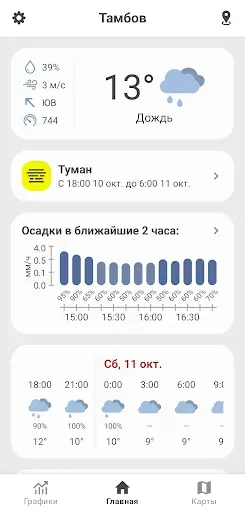 Скриншот 1 — Погода Гидрометцентр России