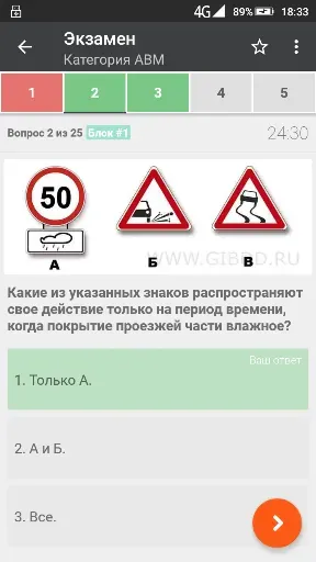 Скриншот 5 — Билеты и экзамен ПДД
