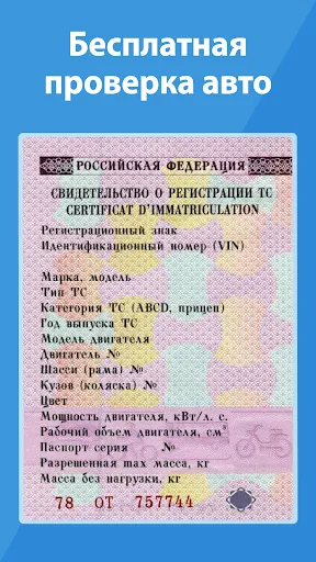 Скриншот 1 — База РФ — проверка авто по VIN