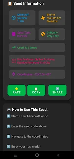 Скриншот 8 — Seed for Minecraft Map