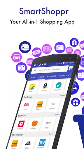 Скриншот 1 — SmartShoppr: All Shopping Apps