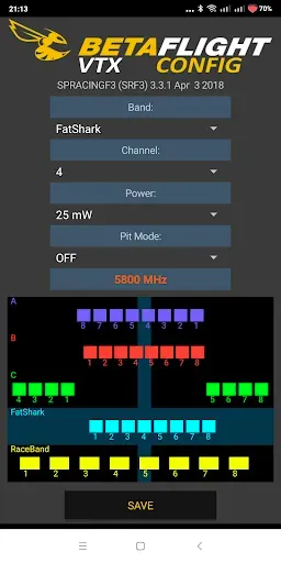 Скриншот 2 — Betaflight VTX Config