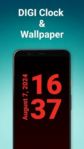 Скриншот 1 — DIGI Clock & Wallpaper