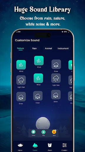 Скриншот 1 — Звуки для сна и музыка для сна