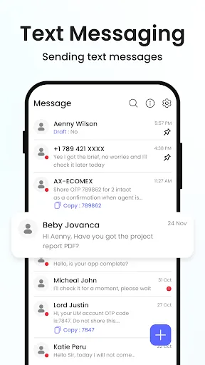 Скриншот 1 — Messenger: Messages SMS App