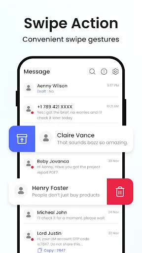 Скриншот 5 — Messenger: Messages SMS App