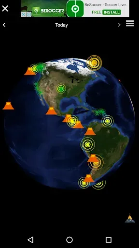 Скриншот 1 — 3D Earthquakes Map & Volcanoes