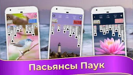 Скриншот 1 — Пасьянс Паук - карточные игры