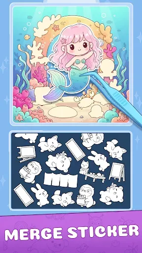 Скриншот 2 — Sticker Merge: ASMR Art Story