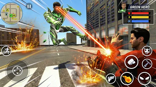 Скриншот 3 — Flying Rope Hero: City Fighter
