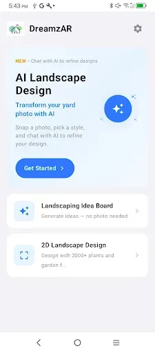 Скриншот 1 — DreamzAR - AI Landscape Design