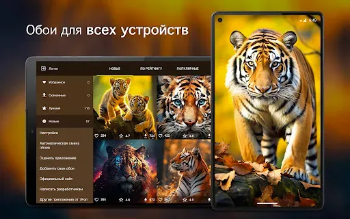 Скриншот 6 — Обои с тиграми PRO