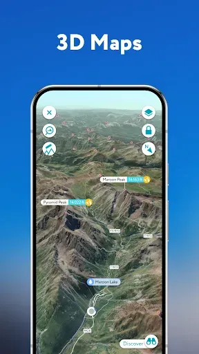 Скриншот 1 — PeakVisor - 3D Maps & Peaks ID