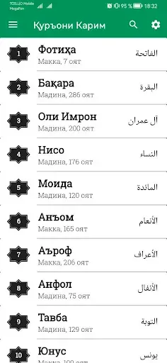 Скриншот 4 — Қуръони Карим - Тоҷикӣ