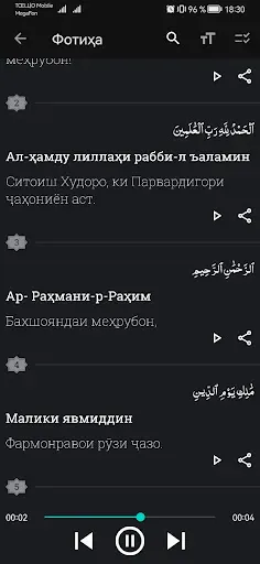 Скриншот 7 — Қуръони Карим - Тоҷикӣ
