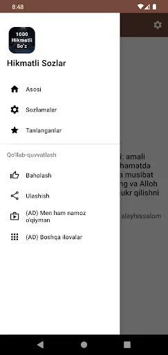 Скриншот 4 — Hikmatli So'zlar 2024