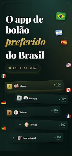 Скриншот 1 — Bolão de Futebol Copa 2026