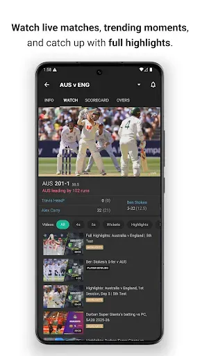Скриншот 2 — Willow - Watch Live Cricket
