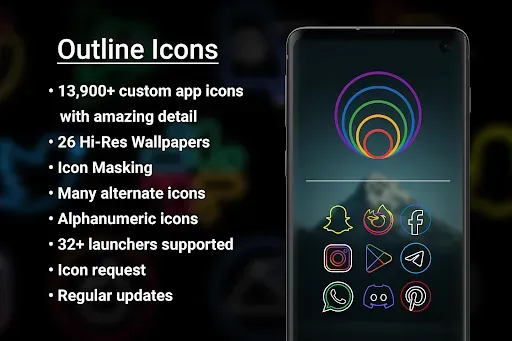 Скриншот 1 — Outline Icons - Icon Pack