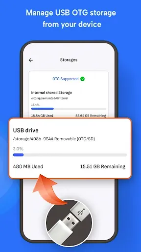 Скриншот 2 — Разъем USB: диспетчер OTG