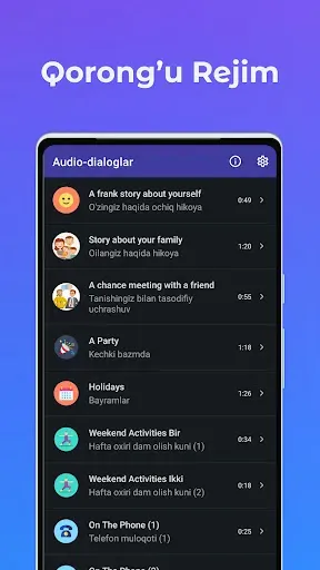 Скриншот 3 — Inglizcha audio dialoglar