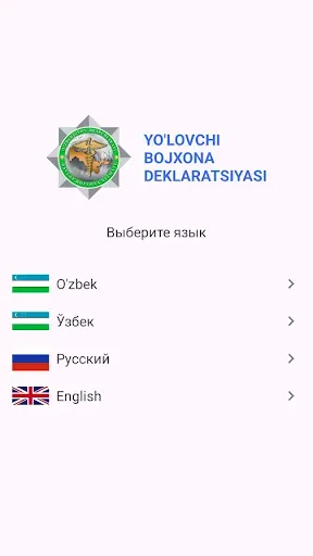 Скриншот 2 — Yo'lovchi deklaratsiyasi