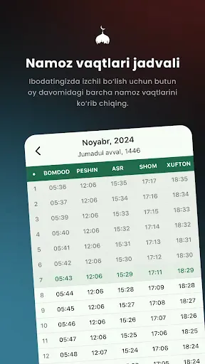 Скриншот 3 — Muslim UZ: Qur’on Azon Namoz