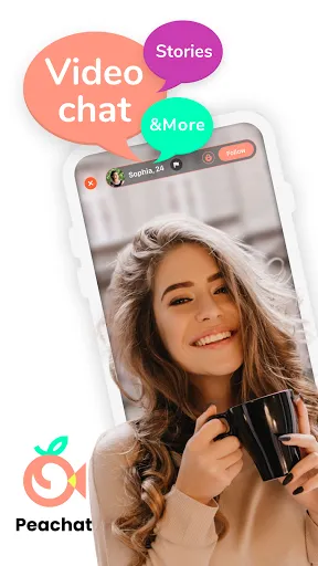 Скриншот 1 — Peachat - Живые Видеочаты