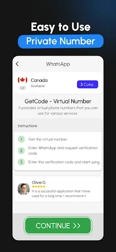 Скриншот 5 — GetCode - Виртуальные Номера