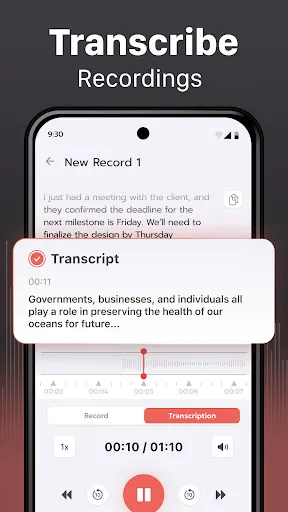 Скриншот 2 — Voice Recorder & Transcriber
