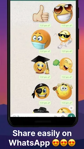 Скриншот 4 — 3D Emoji Stickers for WhatsApp